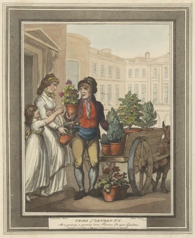 Plate 5 from Cries of London, 1799 by Thomas Rowlandson